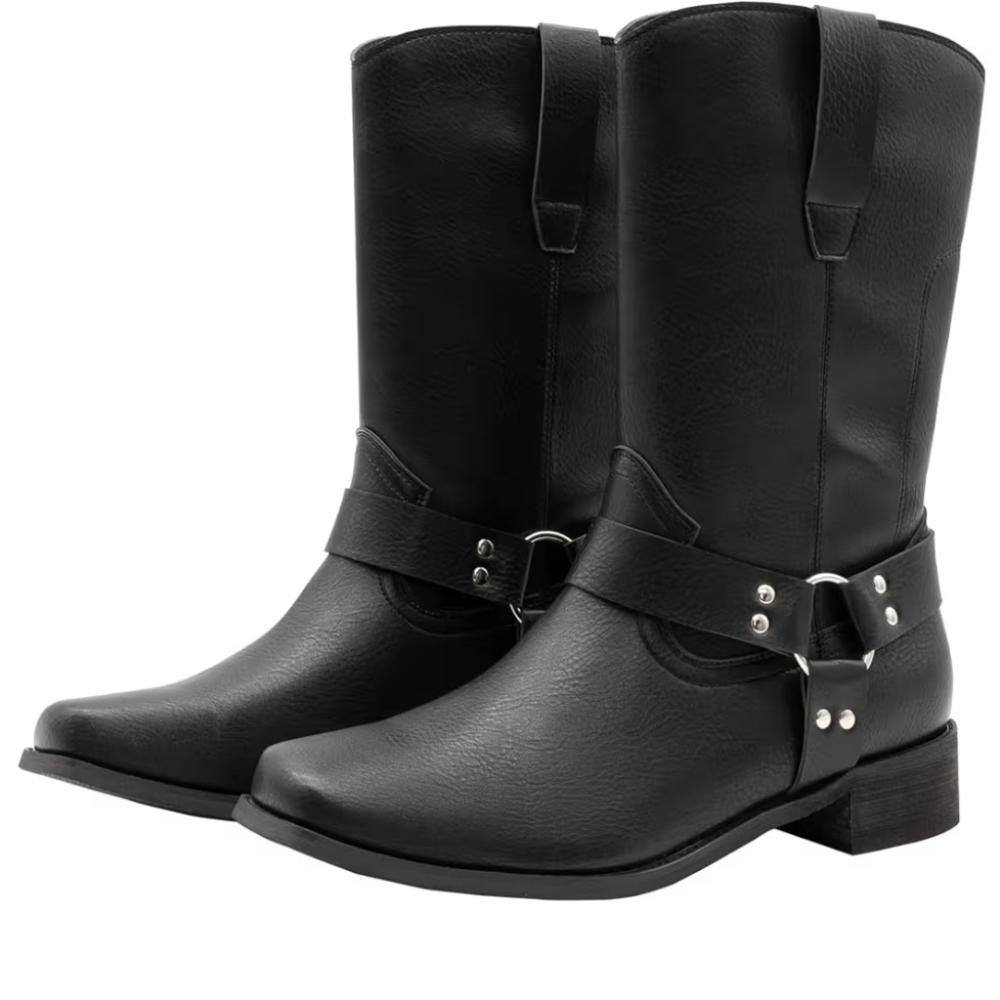 Searchers Black Boots with Buckle